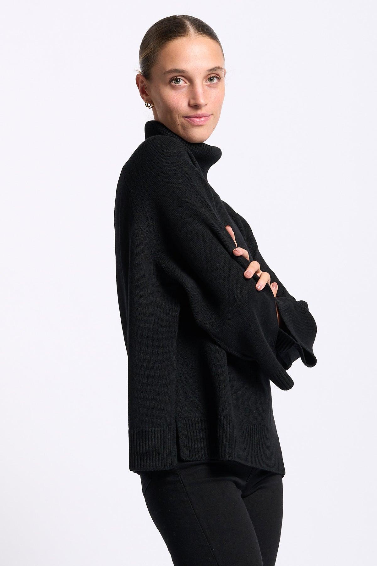 Gran Sasso Dolcevita Scatolina Donna misto Cashmere Nero-4