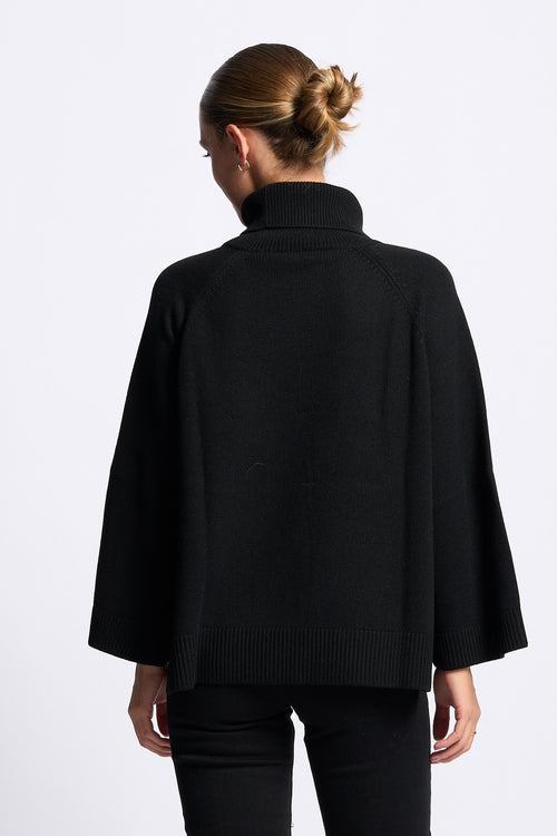 Gran Sasso Dolcevita Scatolina Donna misto Cashmere Nero-2