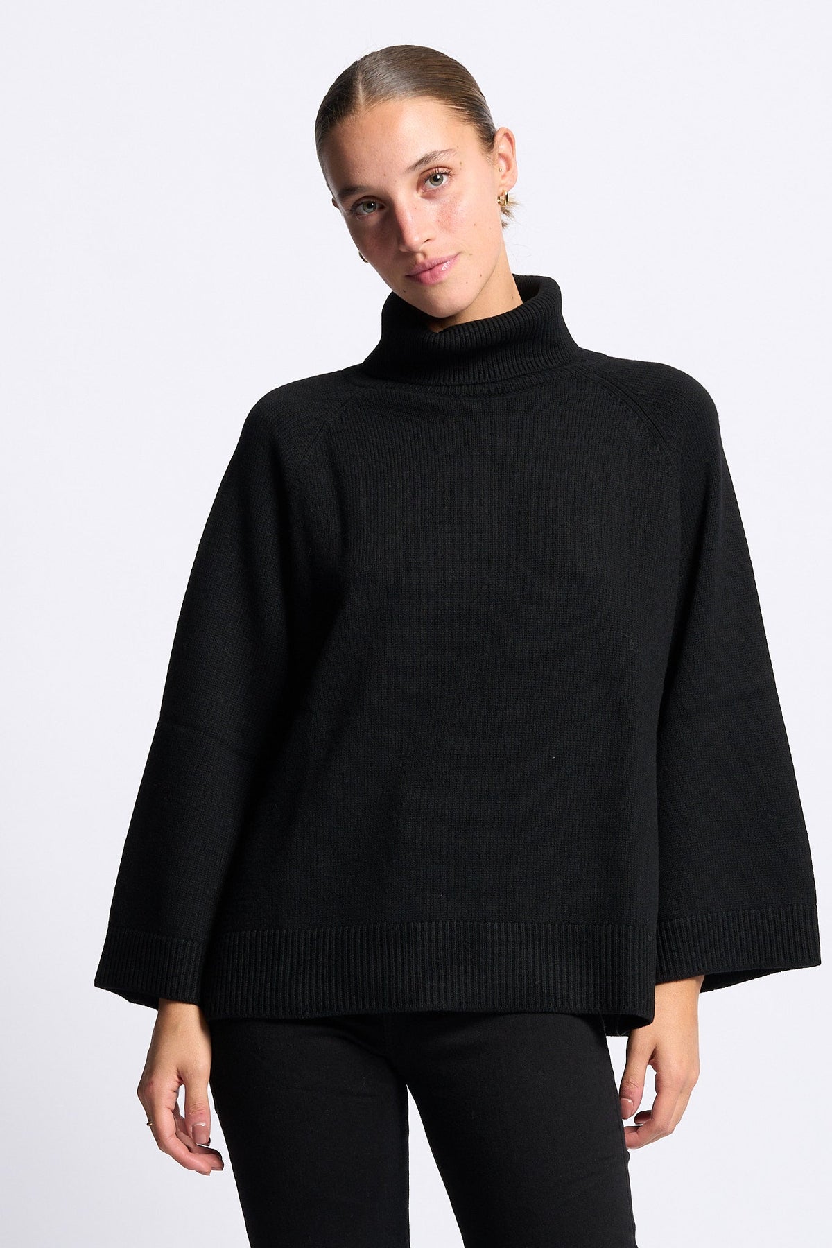 Gran Sasso Dolcevita Scatolina Donna misto Cashmere Nero-6