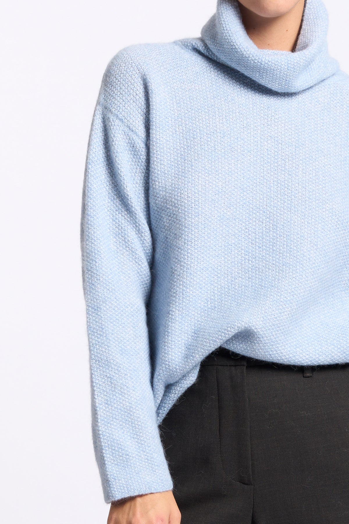 Gran Sasso Dolcevita Alpaca Donna azzurro a collo alto-6