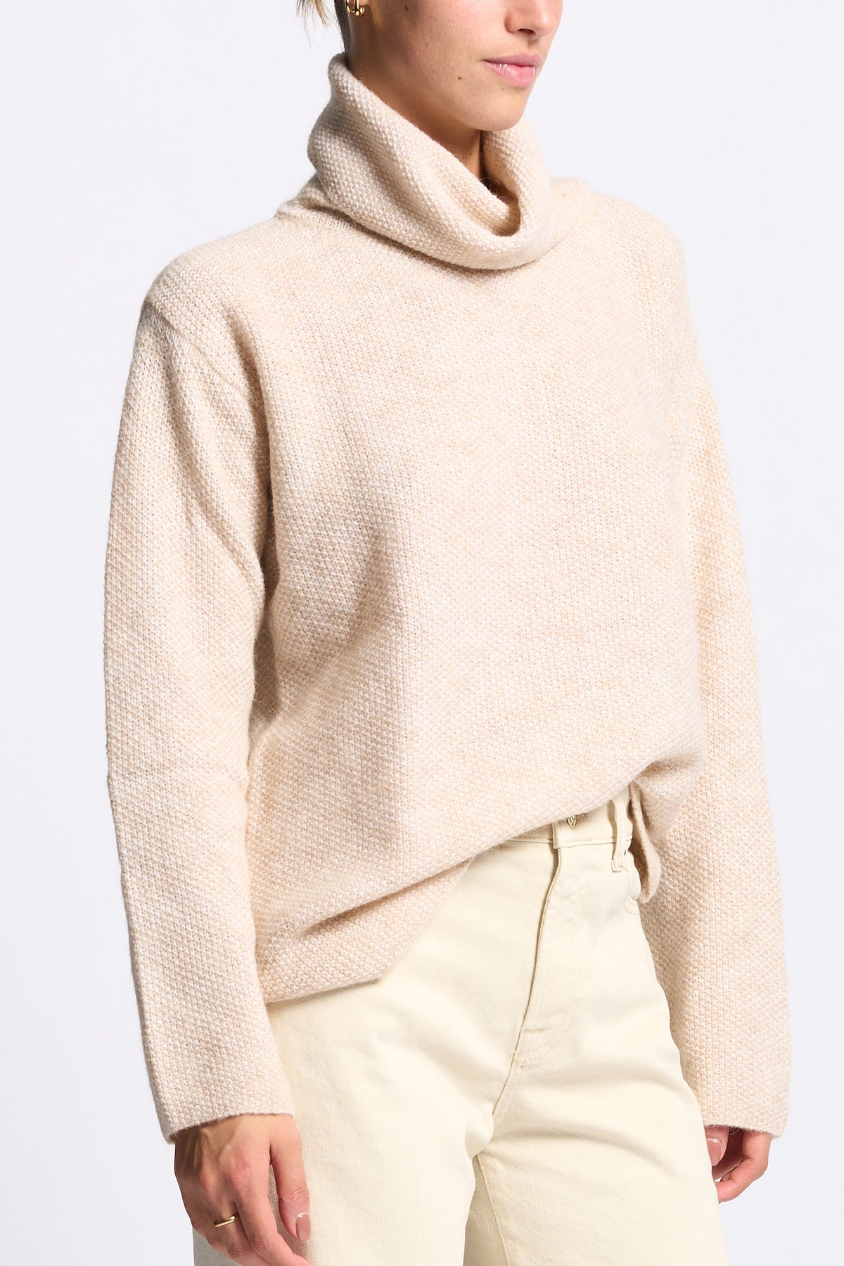 Gran Sasso Dolcevita Alpaca Donna color sabbia-3
