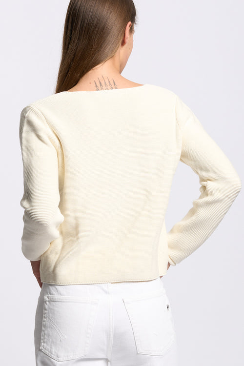 Gran sasso Maglia Scollo V Avorio Donna-2