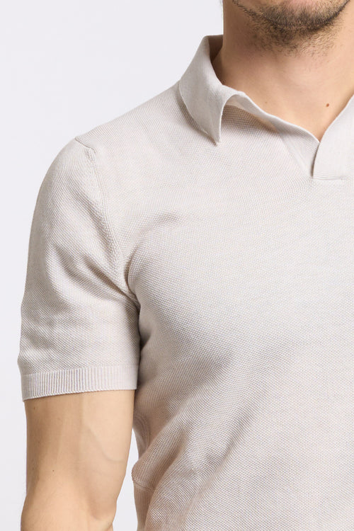 Gran sasso Polo Manica Corta Sabbia Uomo-2