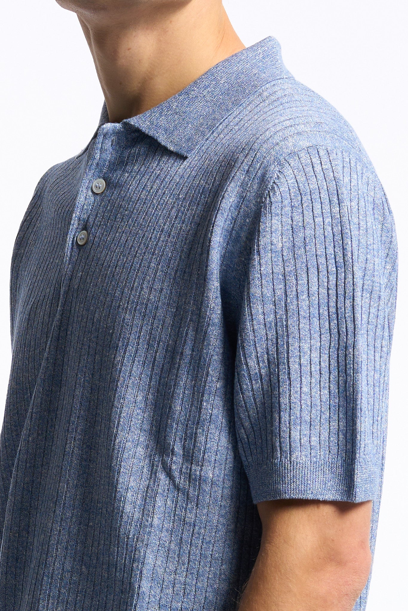 Gran sasso Polo Misto Lino Azzurro Uomo-7