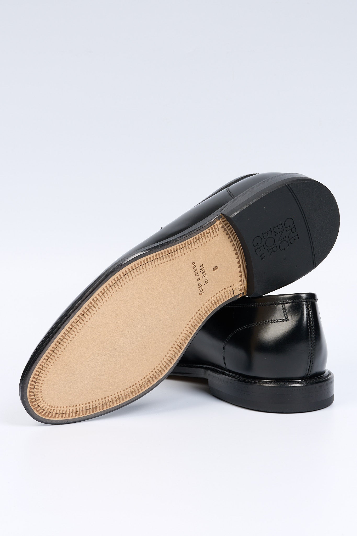 Green George Mocassino in Pelle Nero Uomo-5