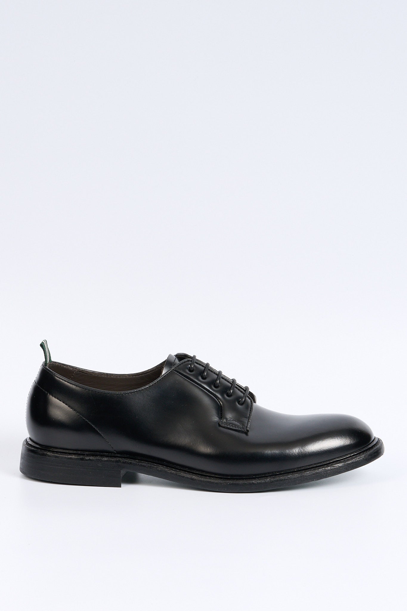 Green George Derby Brushed Black Men-1