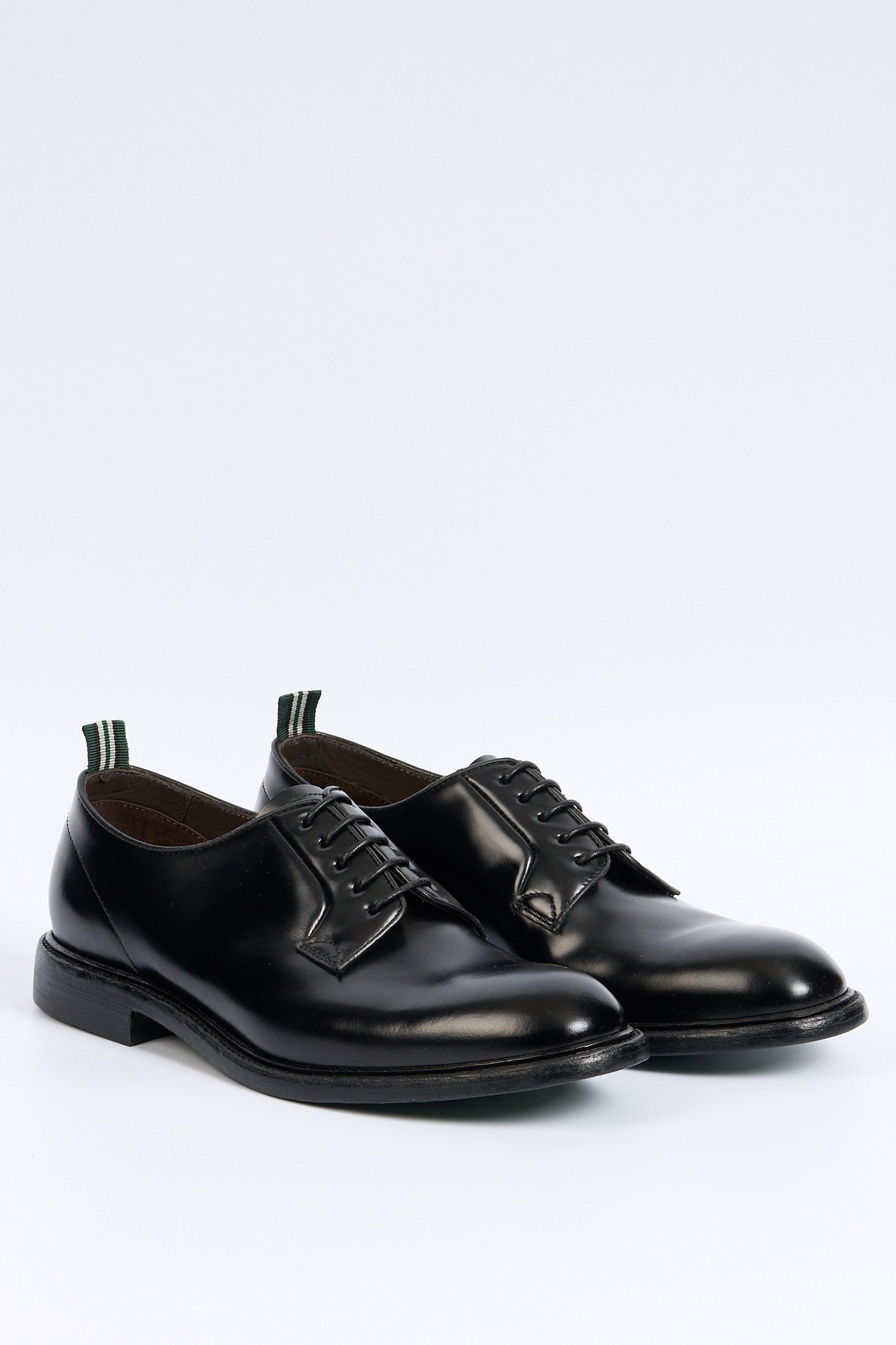 Green George Derby Brushed Black Men-4