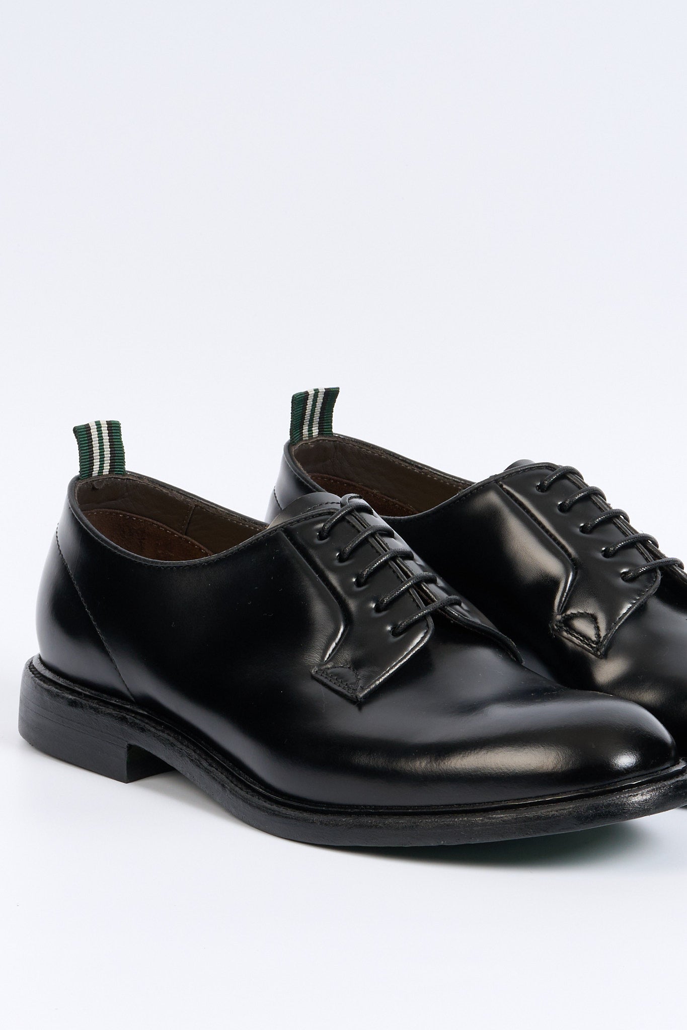 Green George Derby Brushed Black Men-3