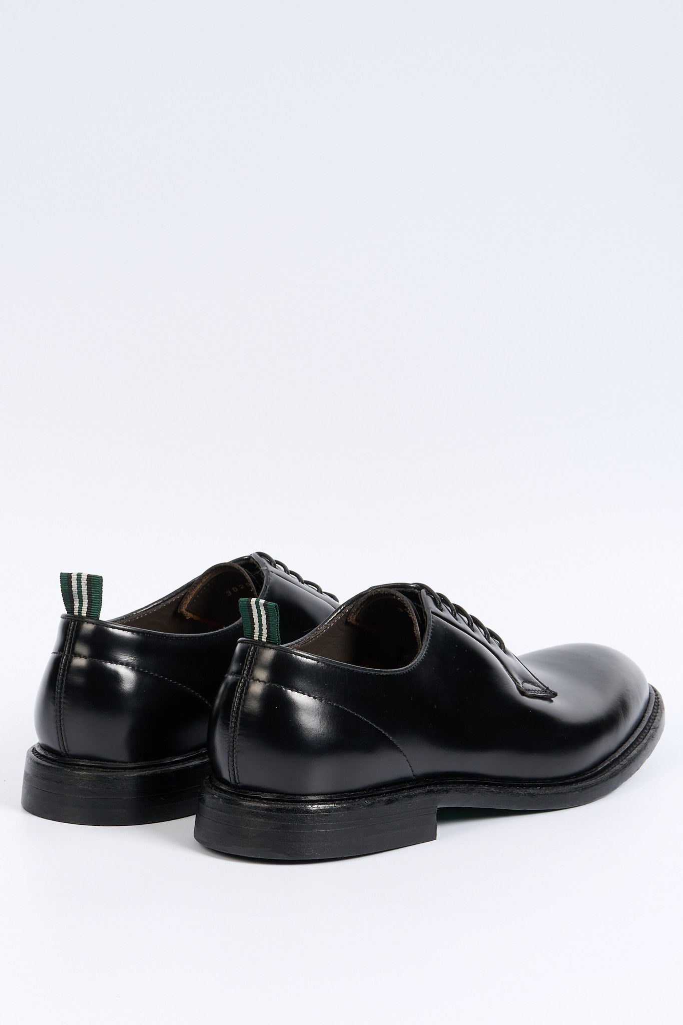 Green George Derby Brushed Black Men-5