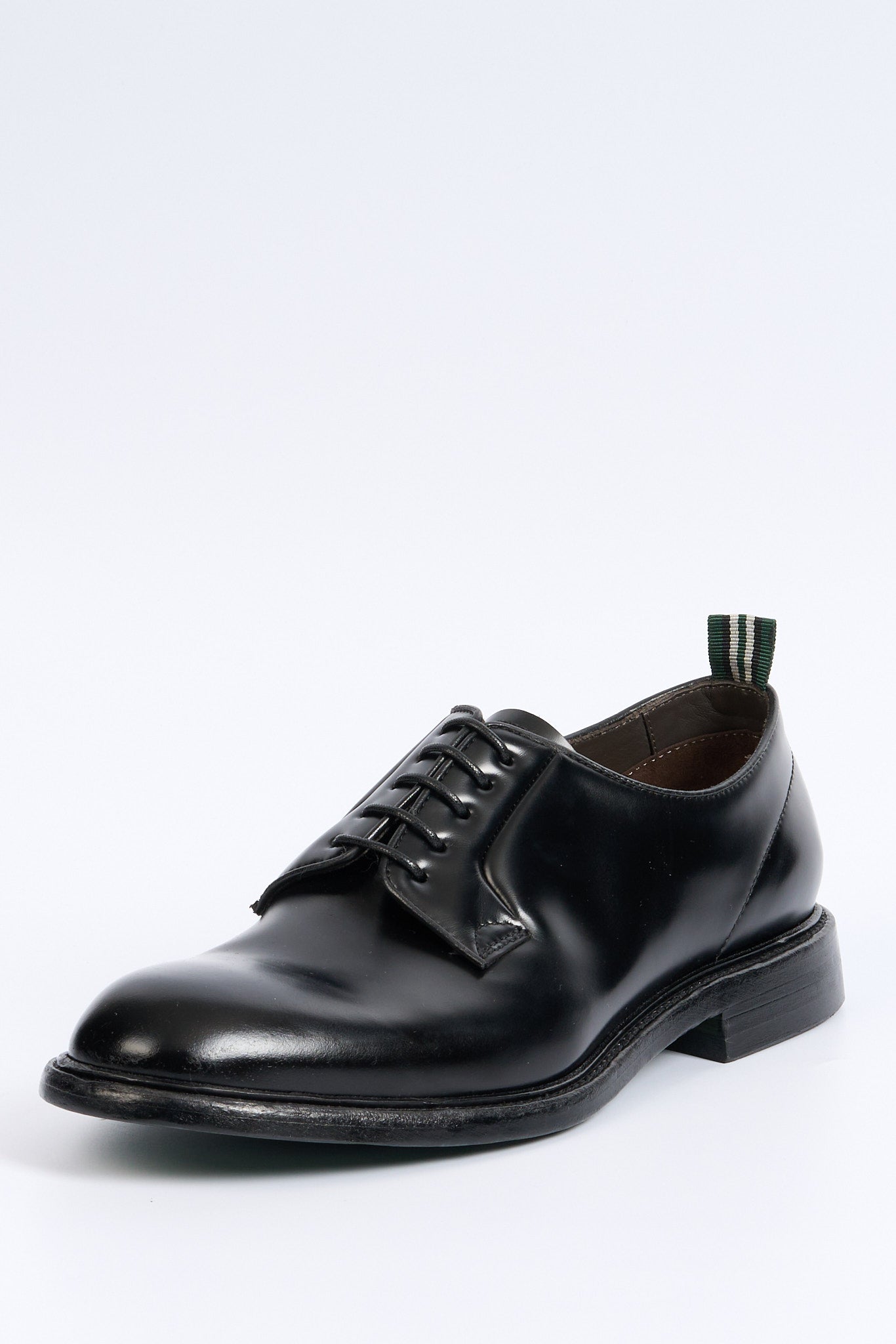 Green George Derby Brushed Black Men-6