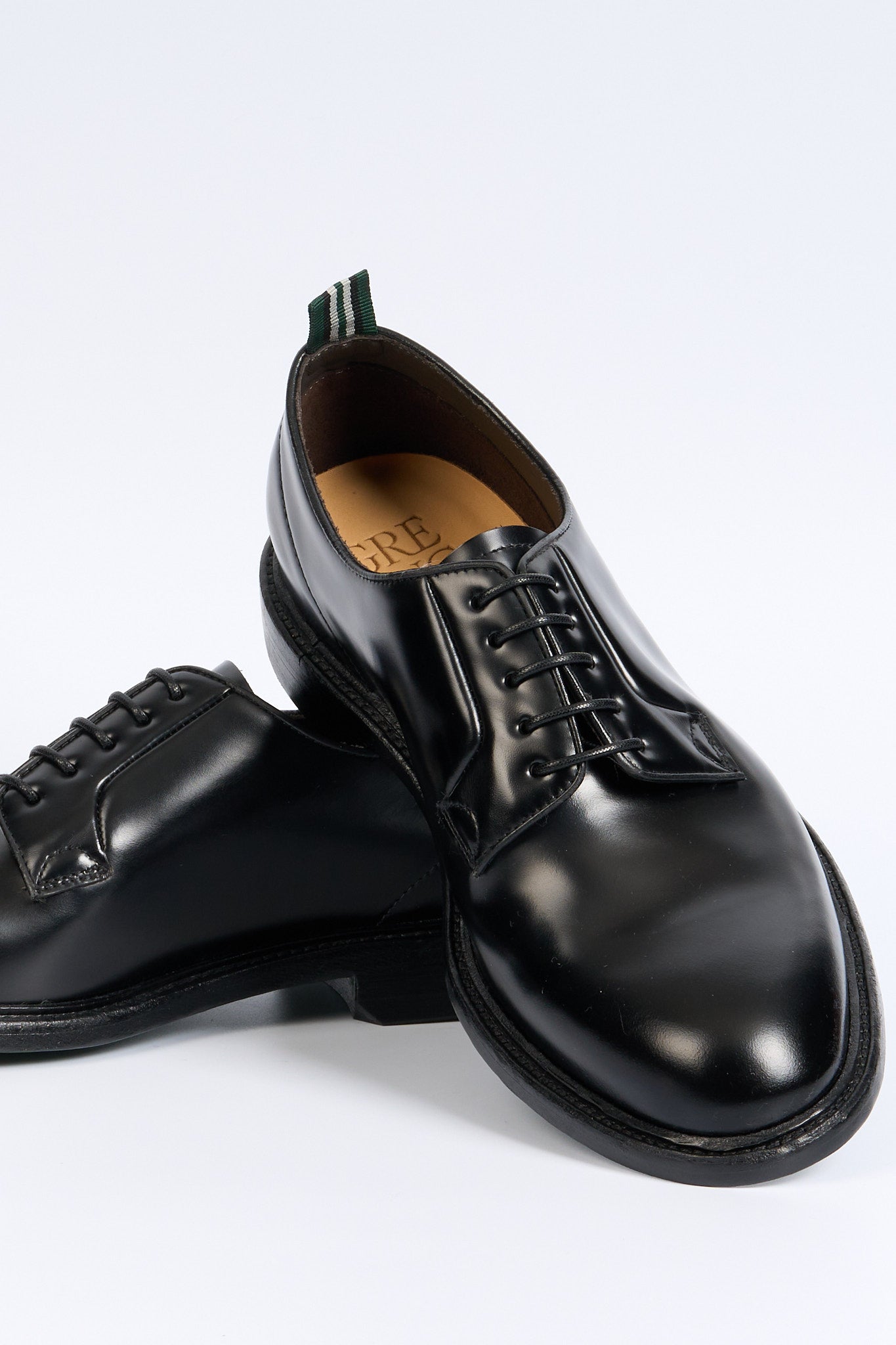 Green George Derby Brushed Black Men-7