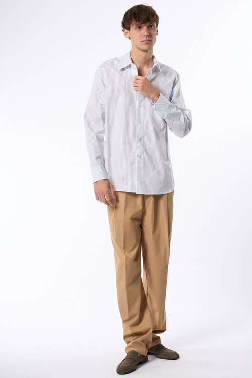 Grifoni Camicia Righe Bianco Uomo-2