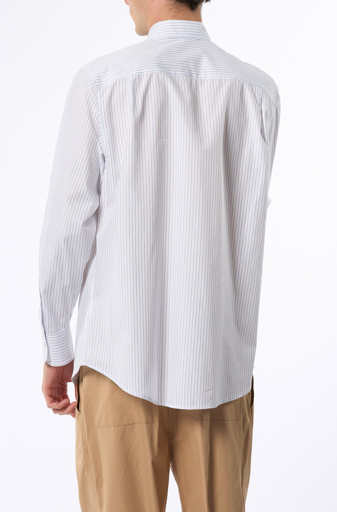 Grifoni Camicia Righe Bianco Uomo-5