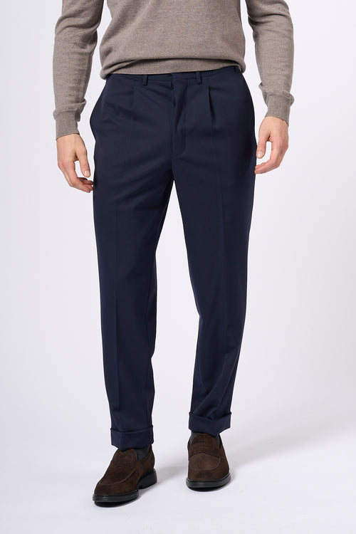 Grifoni Pantalone con Pinces Blu Uomo