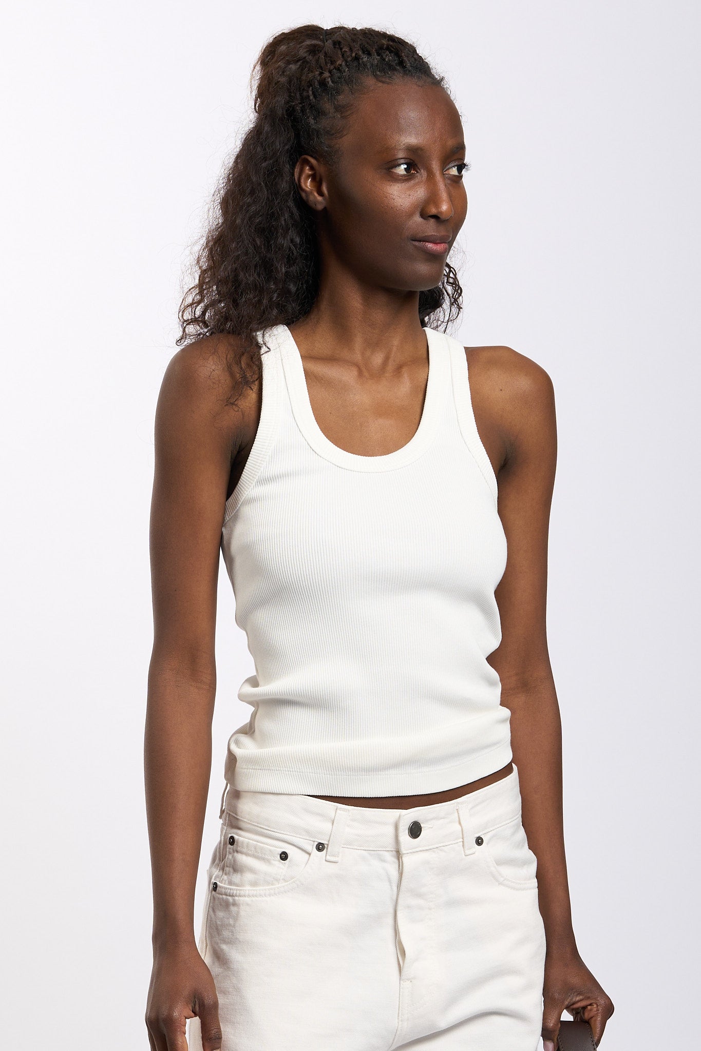 Haikure Canotta a Costine Bianco Donna-1