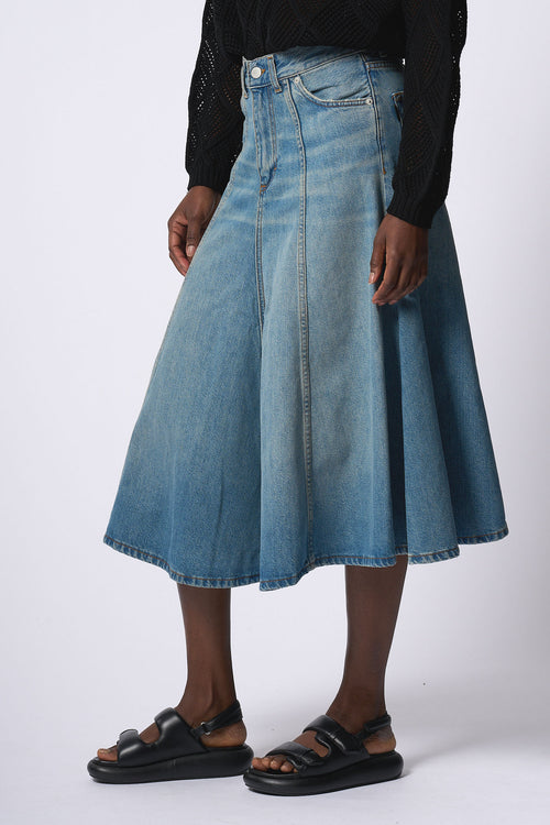 Haikure Gonna Midi Denim Medio Donna