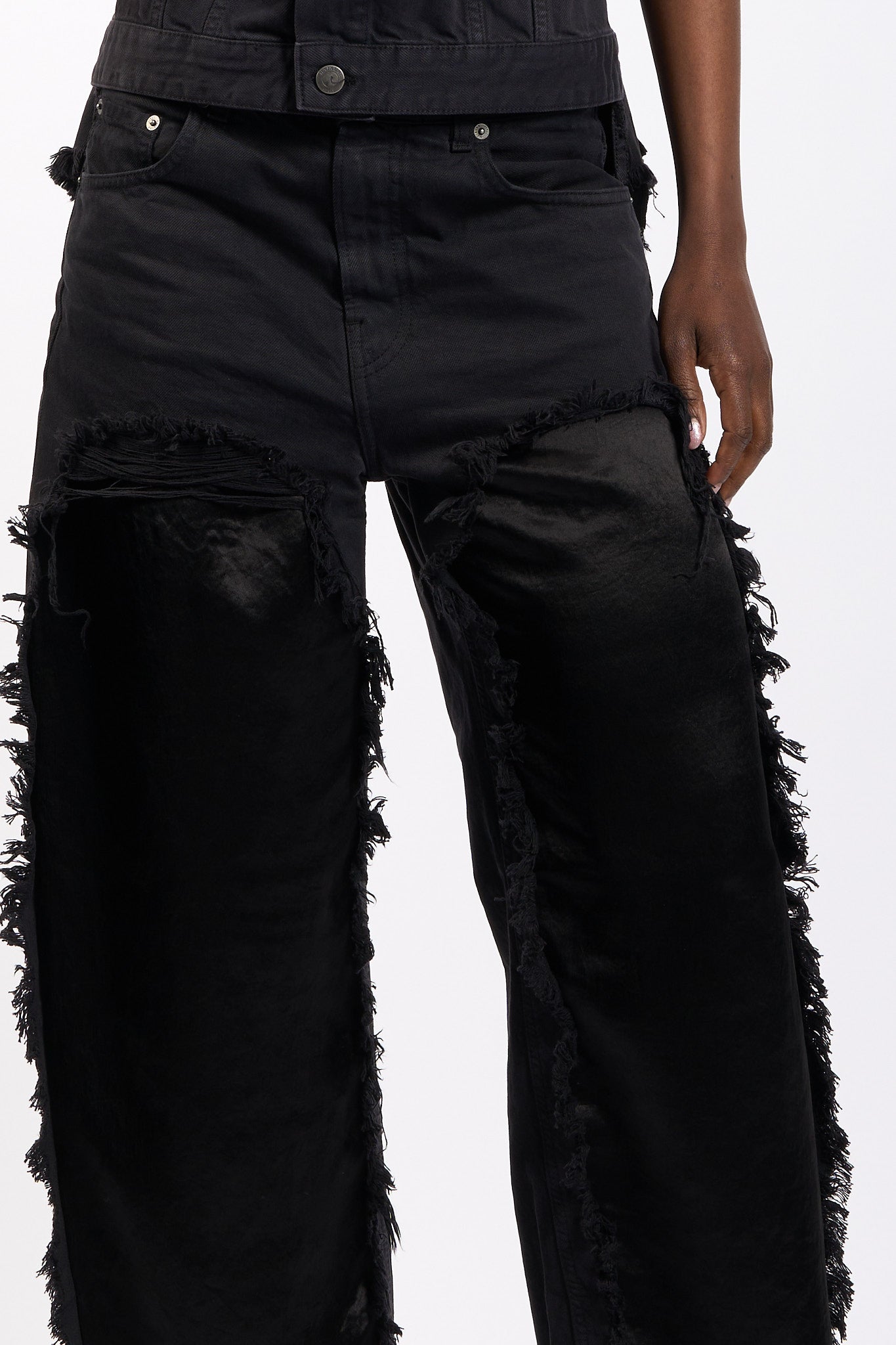 Haikure Jeans Bonnie Inserti Satin Carbone Donna-4