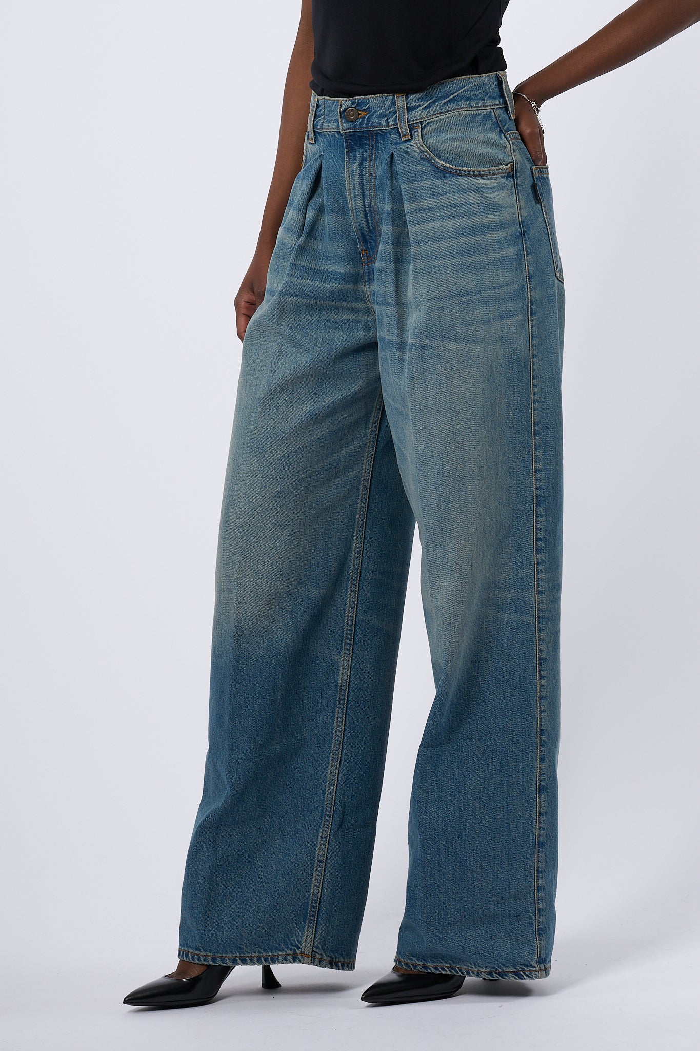 Haikure Jeans Candy con Pinces Blu Medio Donna-6