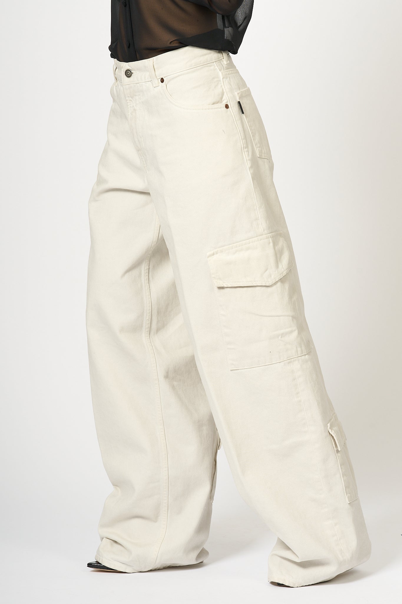 Haikure Jeans Cargo Bianco Donna-1