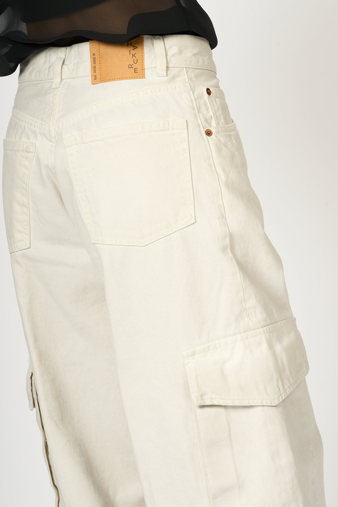 Haikure Jeans Cargo Bianco Donna-6