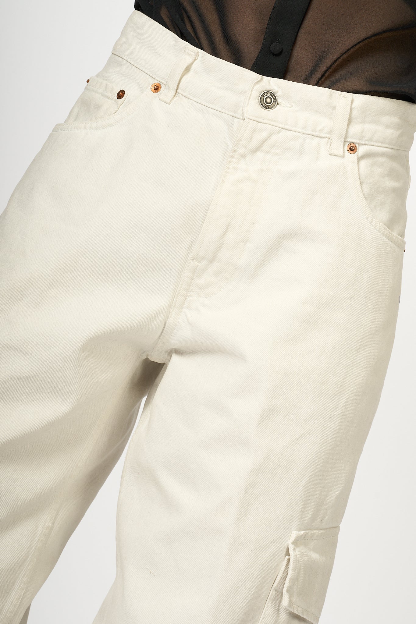 Haikure Jeans Cargo Bianco Donna-8