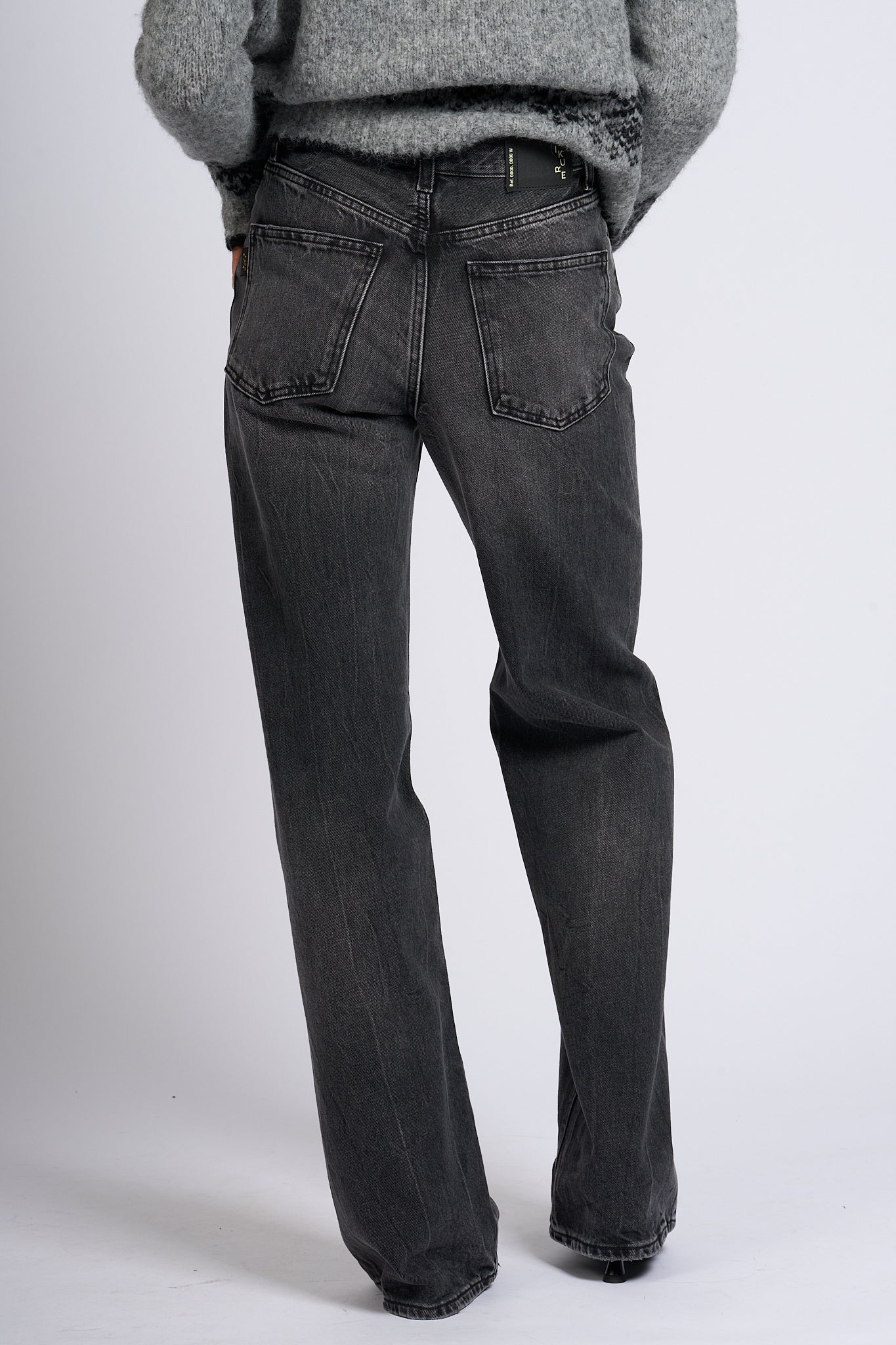 Haikure Jeans Korea Nero Donna-5