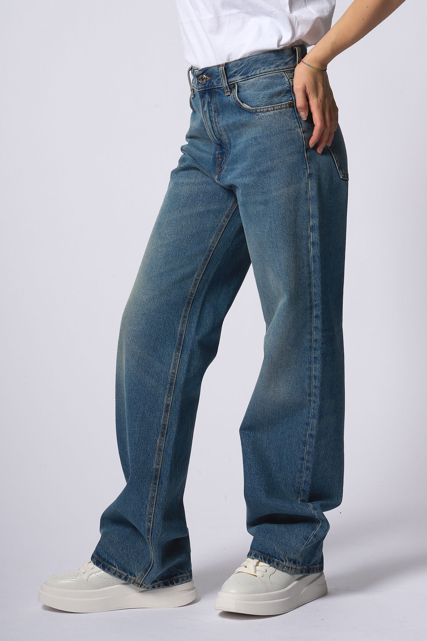 Haikure Jeans Korea Piano Blue Donna-1