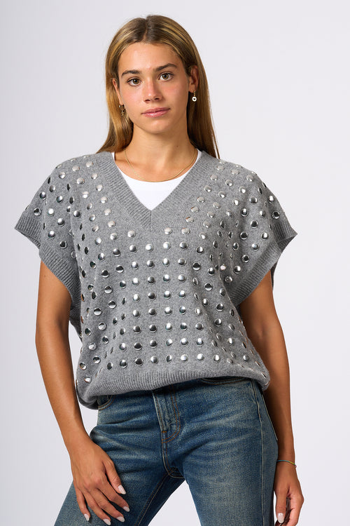 Haikure Maglia Borchie Grigio Donna