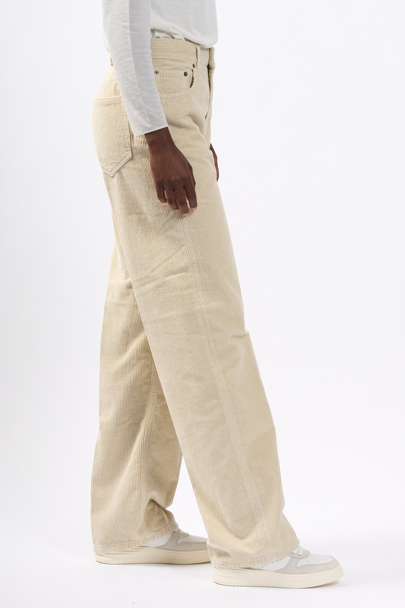 Haikure Pantalone Bonnie Velluto Ecru Donna-1