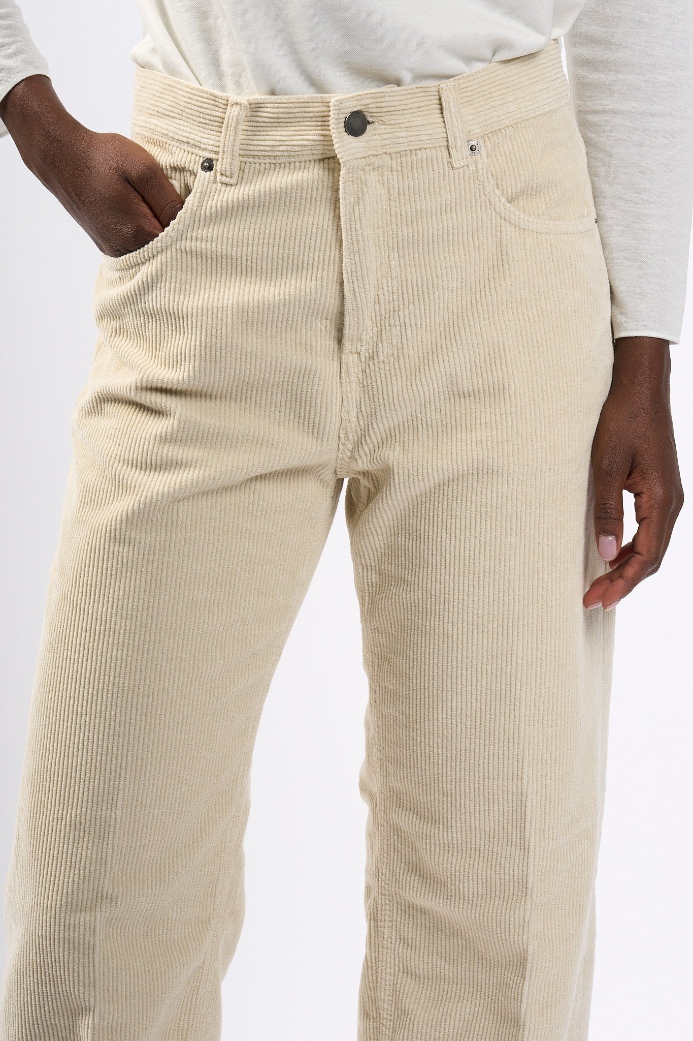 Haikure Pantalone Bonnie Velluto Ecru Donna-7