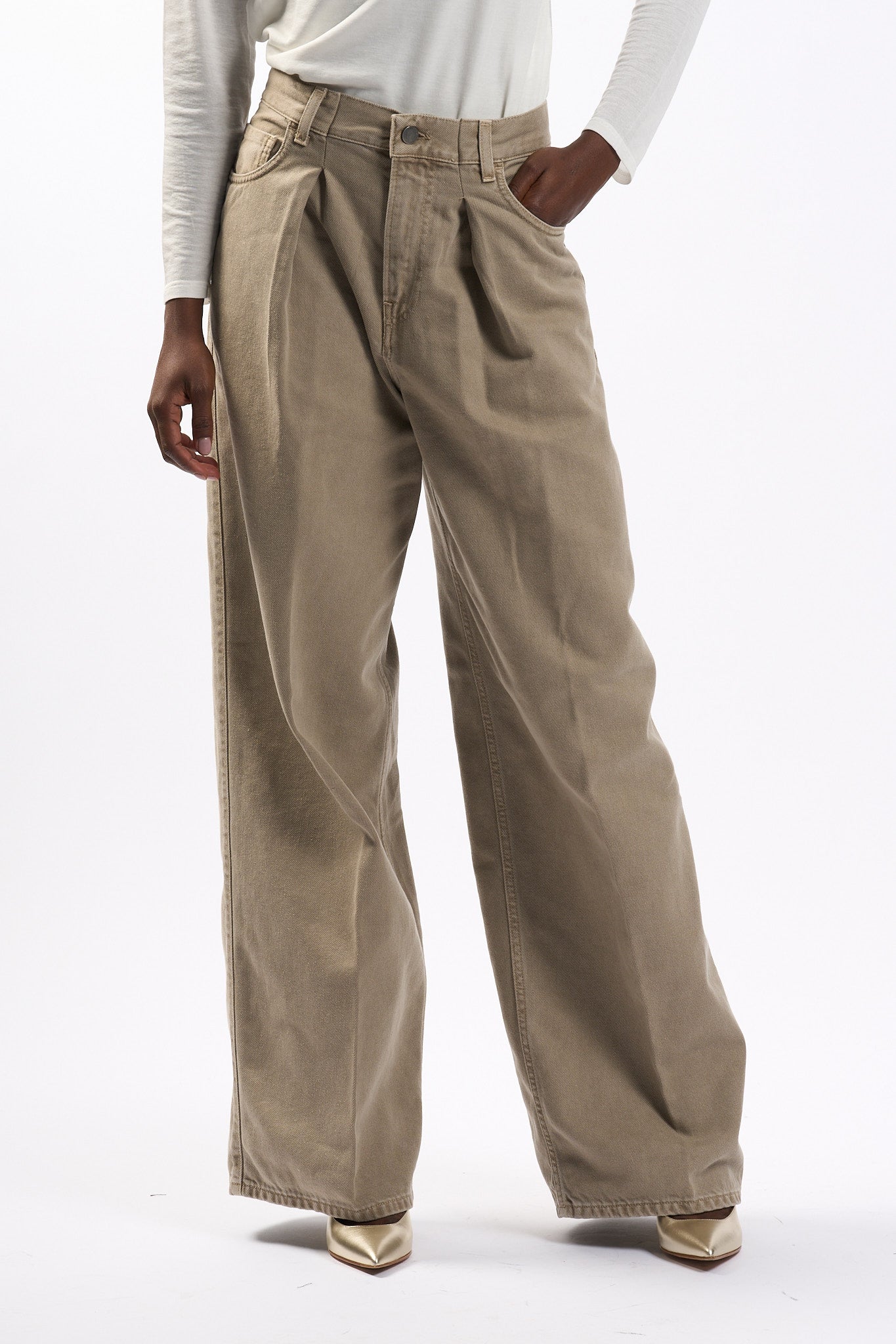 Haikure Pantalone Candy Ecru Donna-1