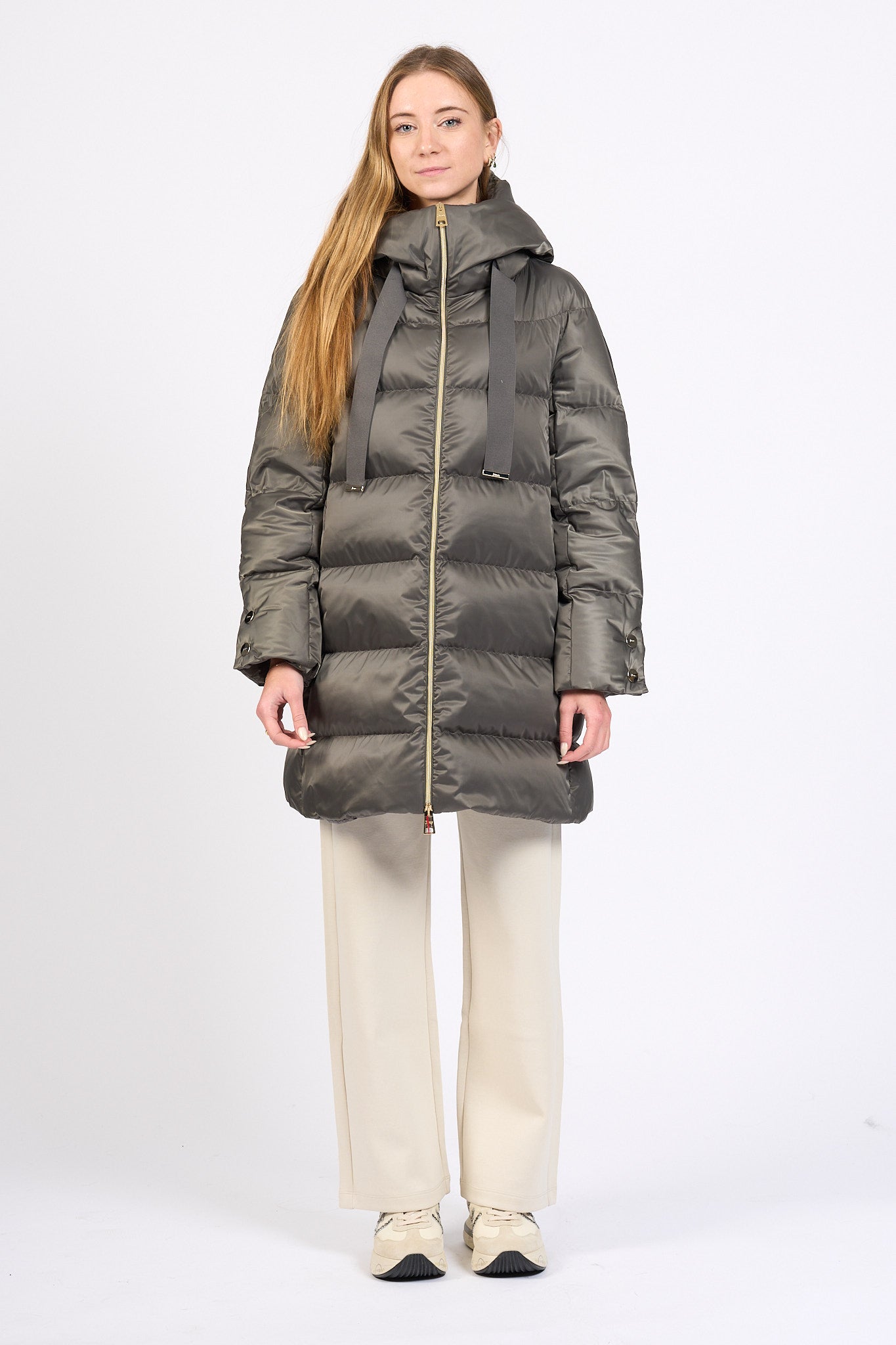 Herno A-shape In Raso Antracite Donna-3