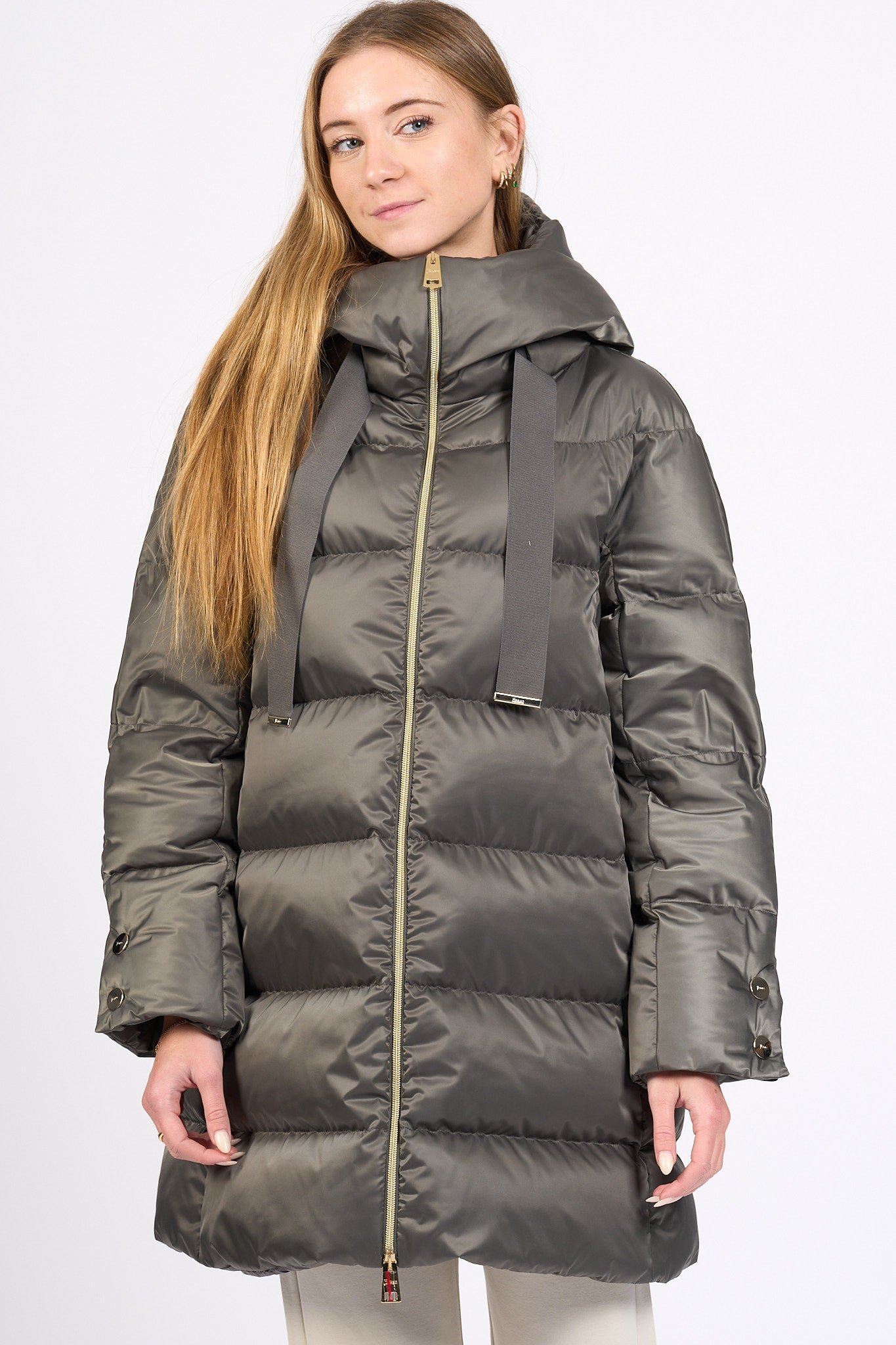 Herno A-shape In Raso Antracite Donna-4