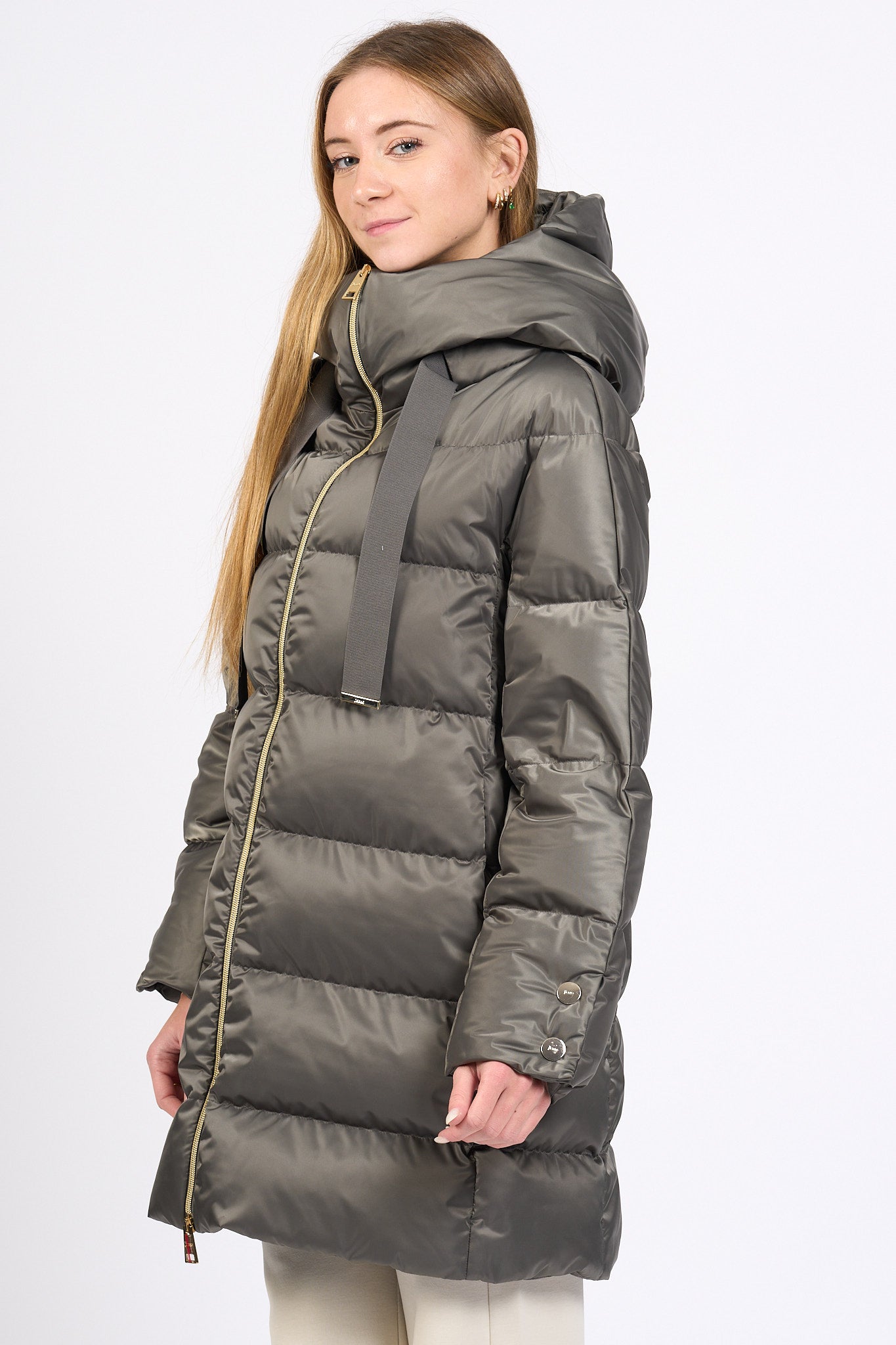 Herno A-shape In Raso Antracite Donna-1