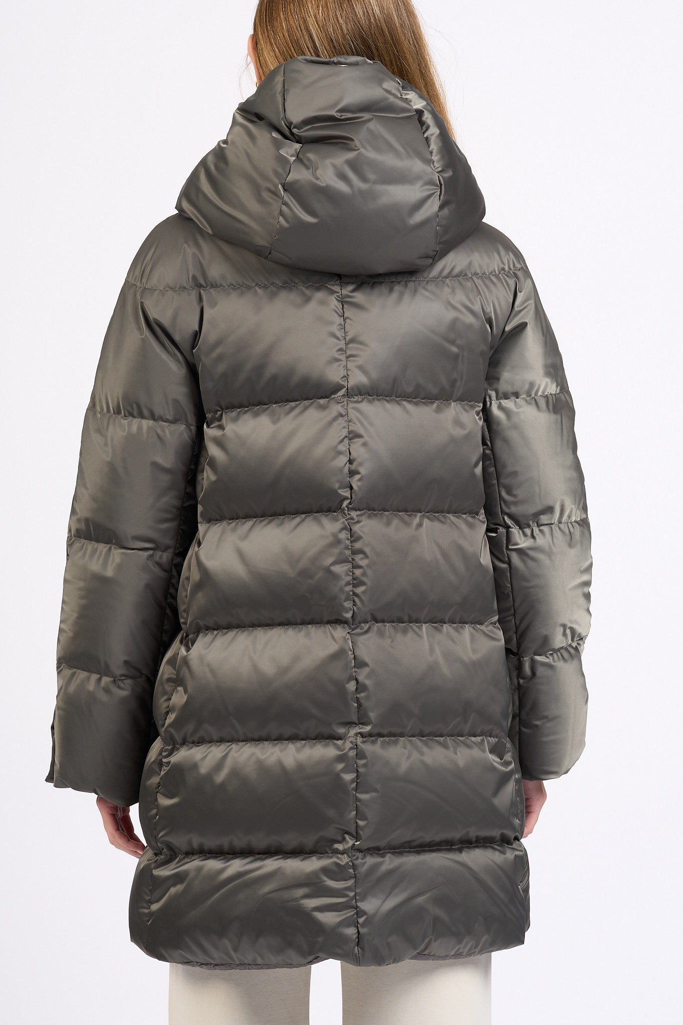 Herno A-shape In Raso Antracite Donna-6