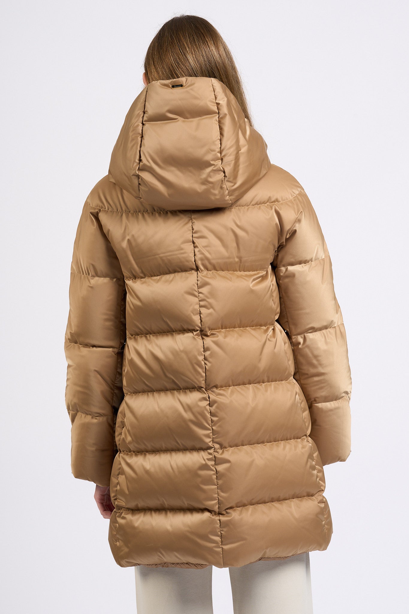 Herno A-shape In Raso Cammello Donna-6