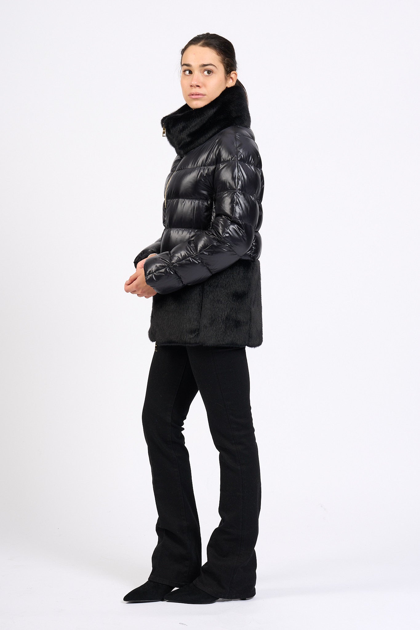 Herno Cappa Ultralight Faux Fur Nero Donna-1