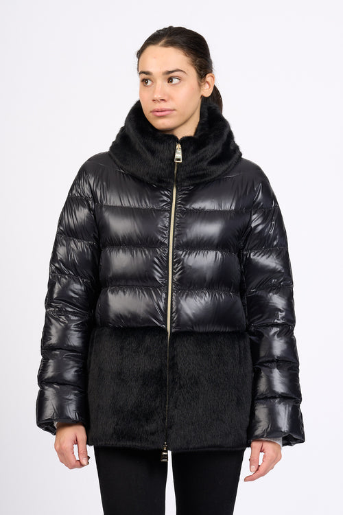 Herno Cappa Ultralight Faux Fur Nero Donna