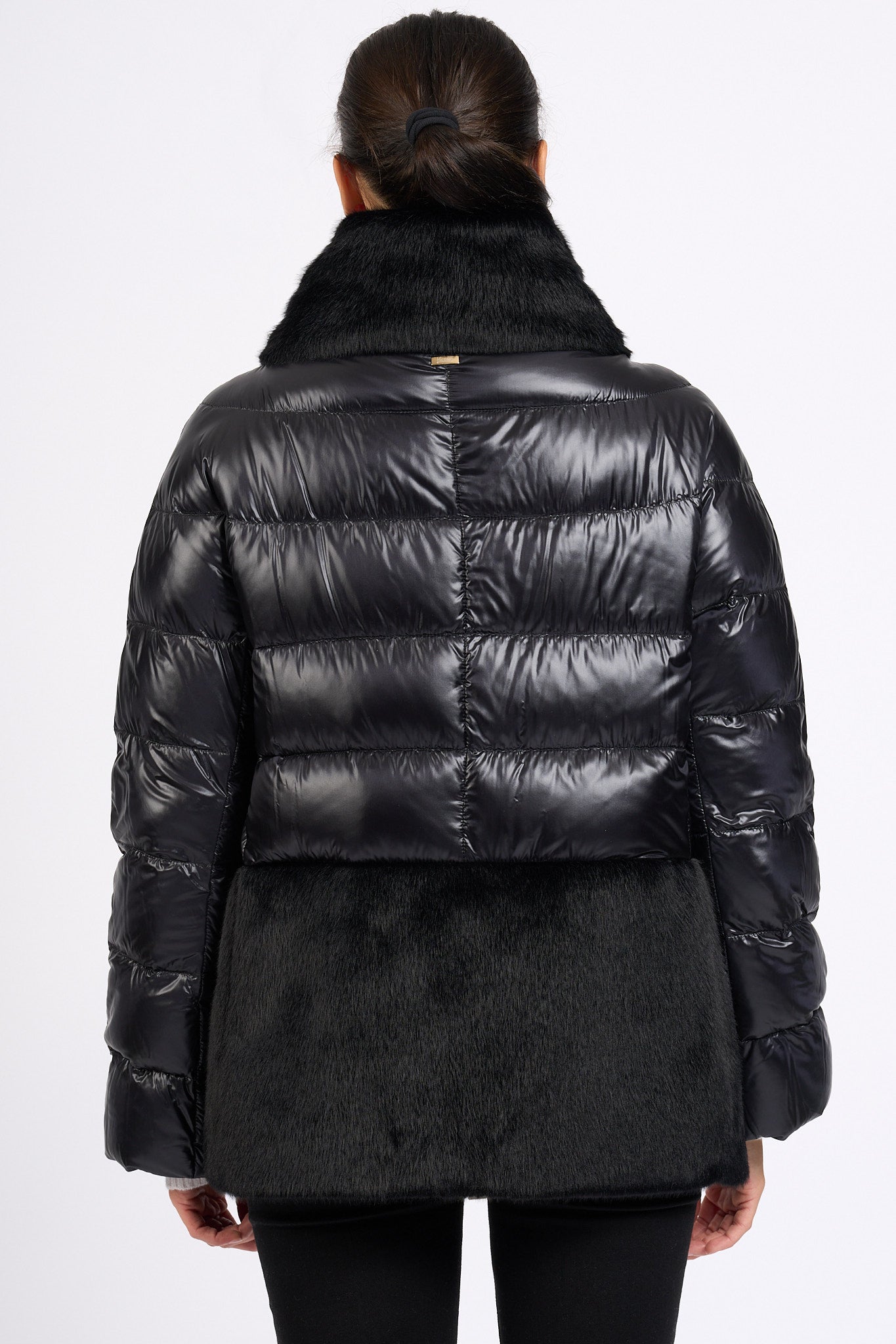 Herno Cappa Ultralight Faux Fur Nero Donna-5