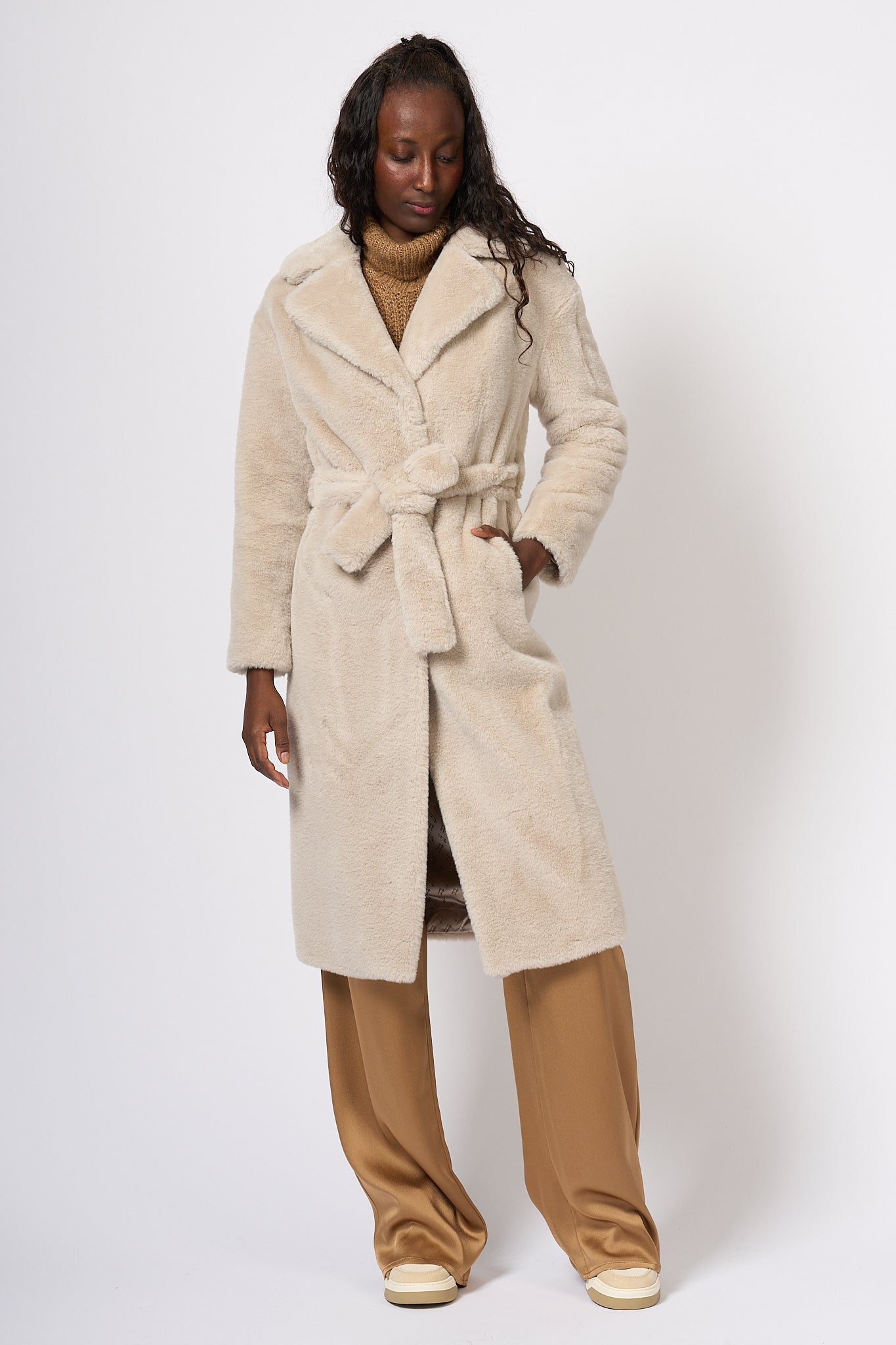 Herno Chantilly Eco-Fur Coat Women-5