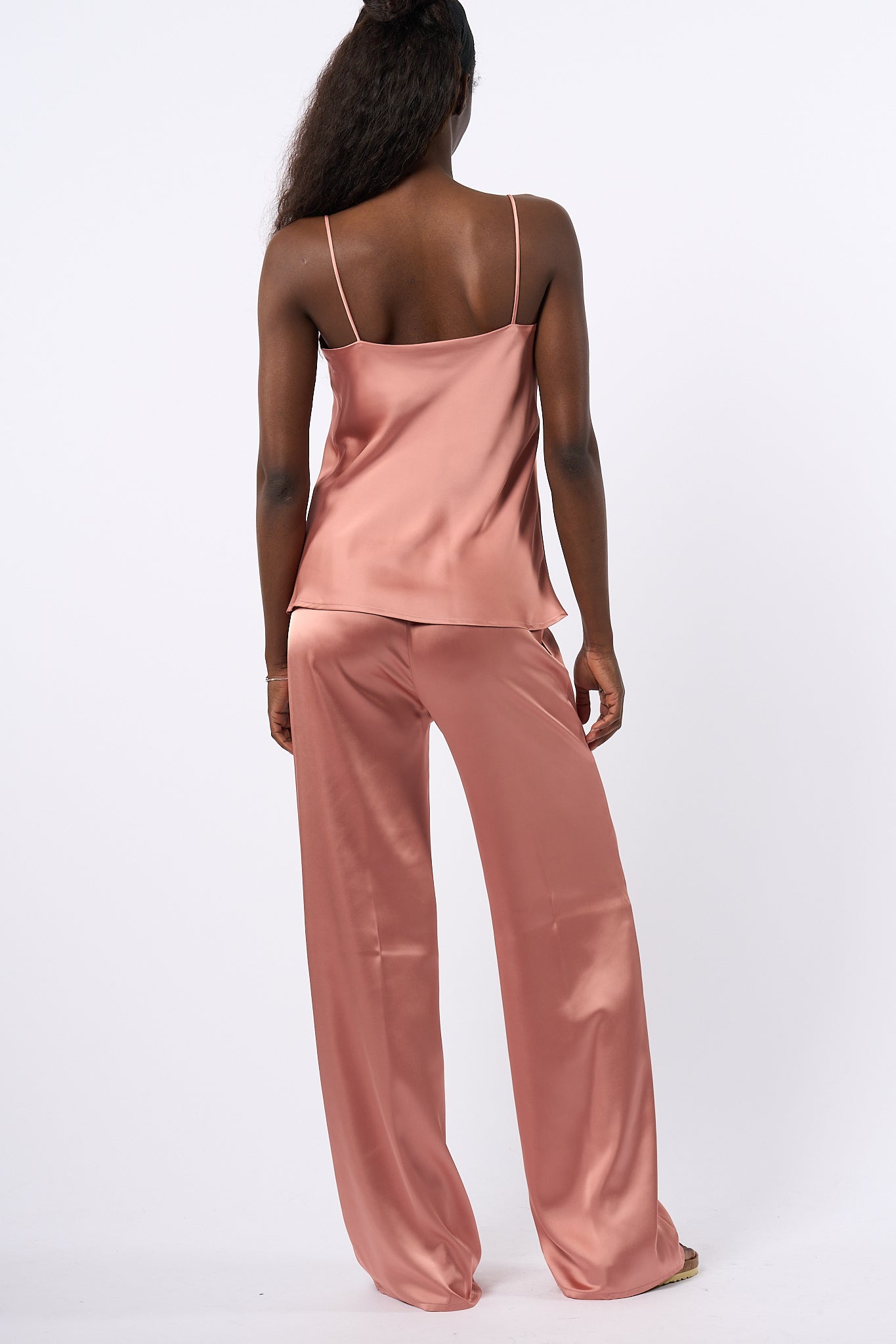 Herno Pantaloni Satin Rosa Donna-4