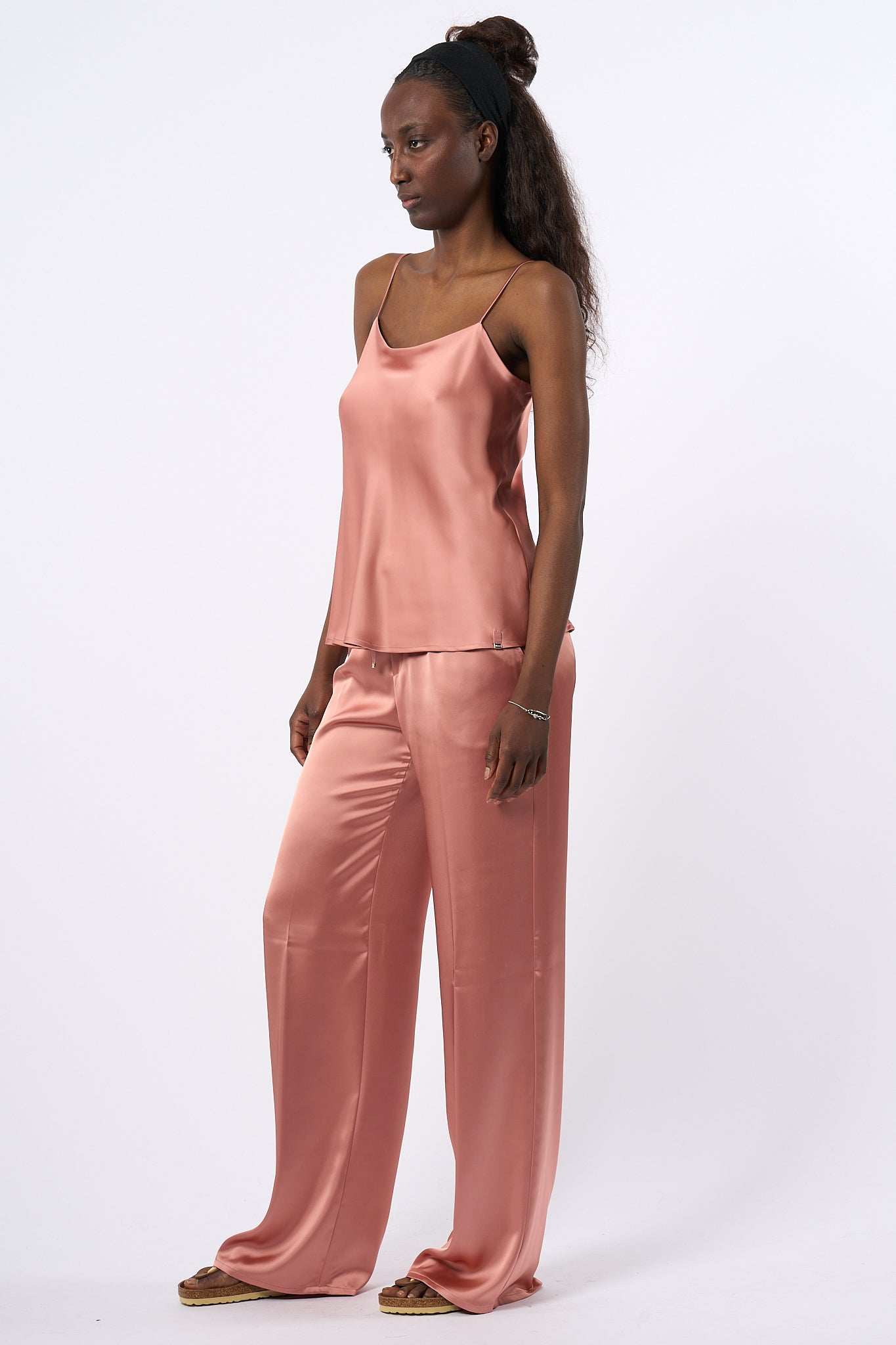 Herno Pantaloni Satin Rosa Donna-5