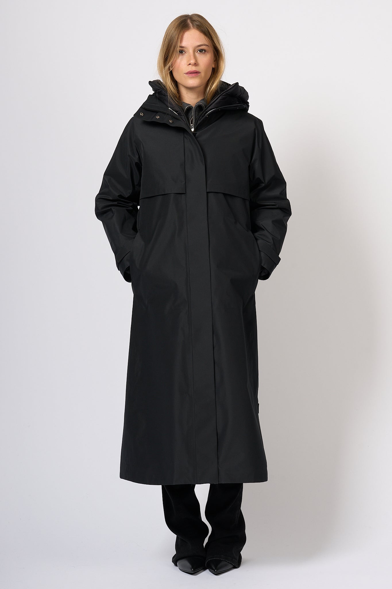 Herno Double Parka with Black Down Jacket Women-5