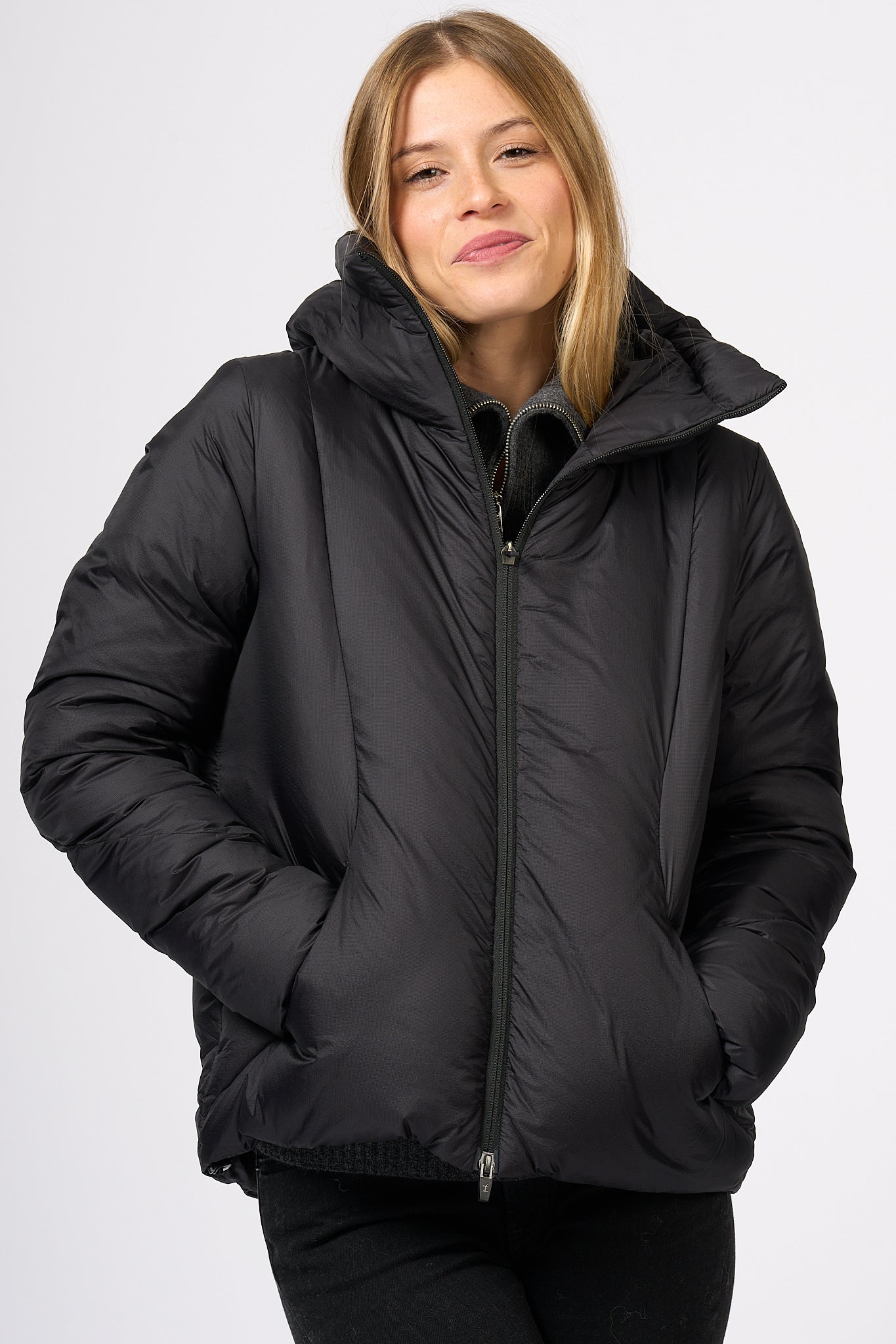 Herno Double Parka with Black Down Jacket Women-7