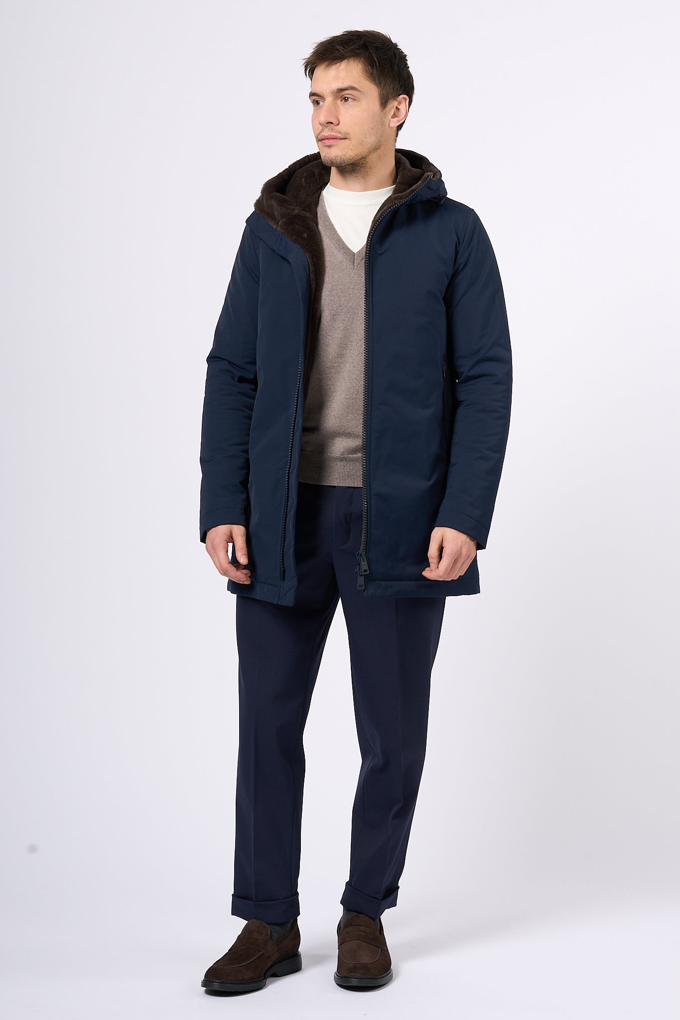 Herno Parka Keystone Blu/marr Uomo-2