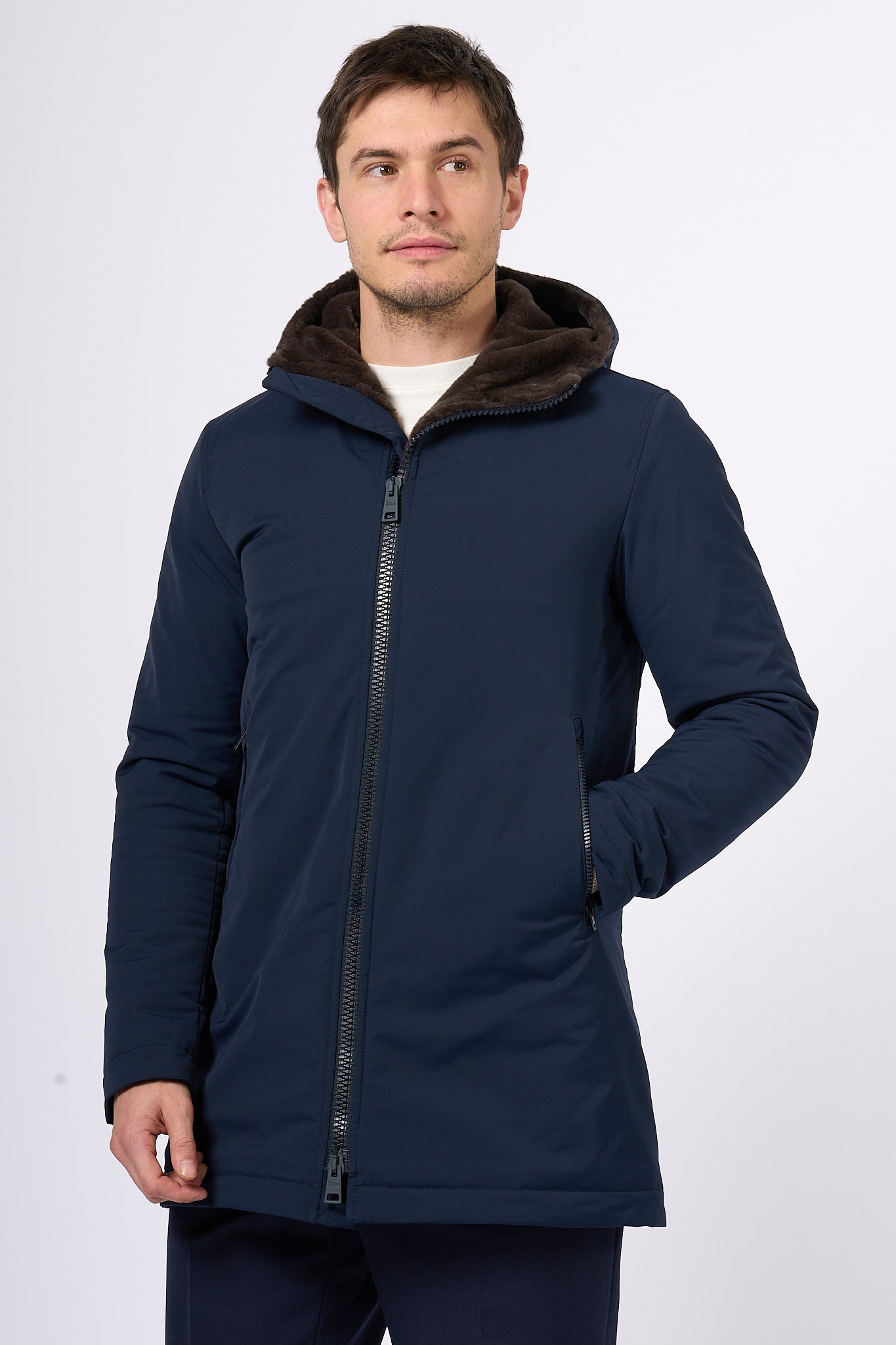 Herno Parka Keystone Blu/marr Uomo-4