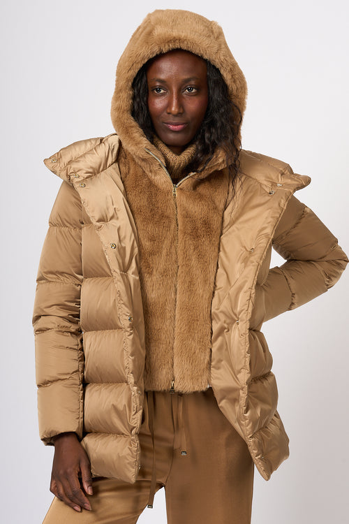 Herno A-shape Down Jacket Camel Women