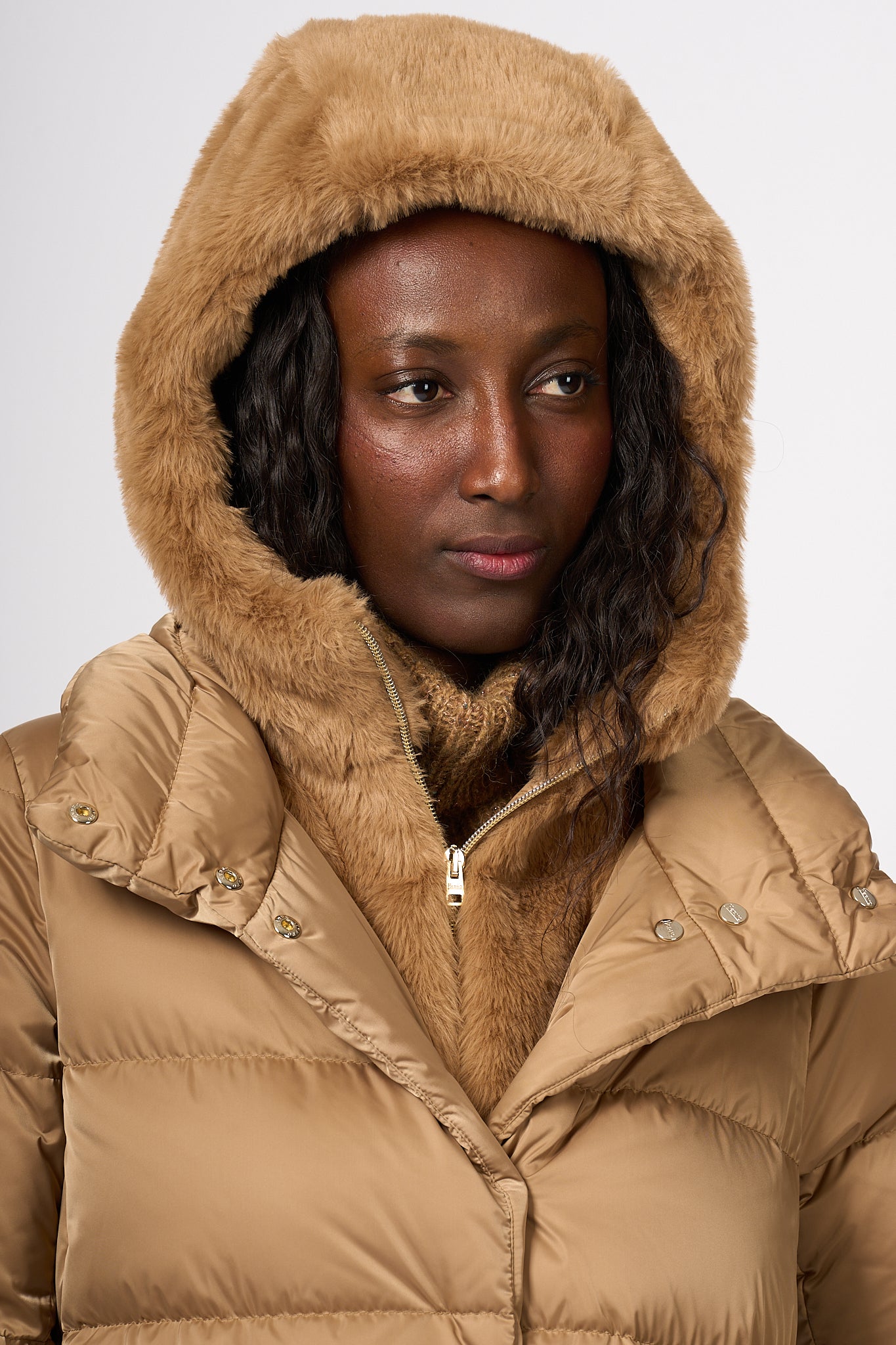 Herno A-shape Down Jacket Camel Women-6