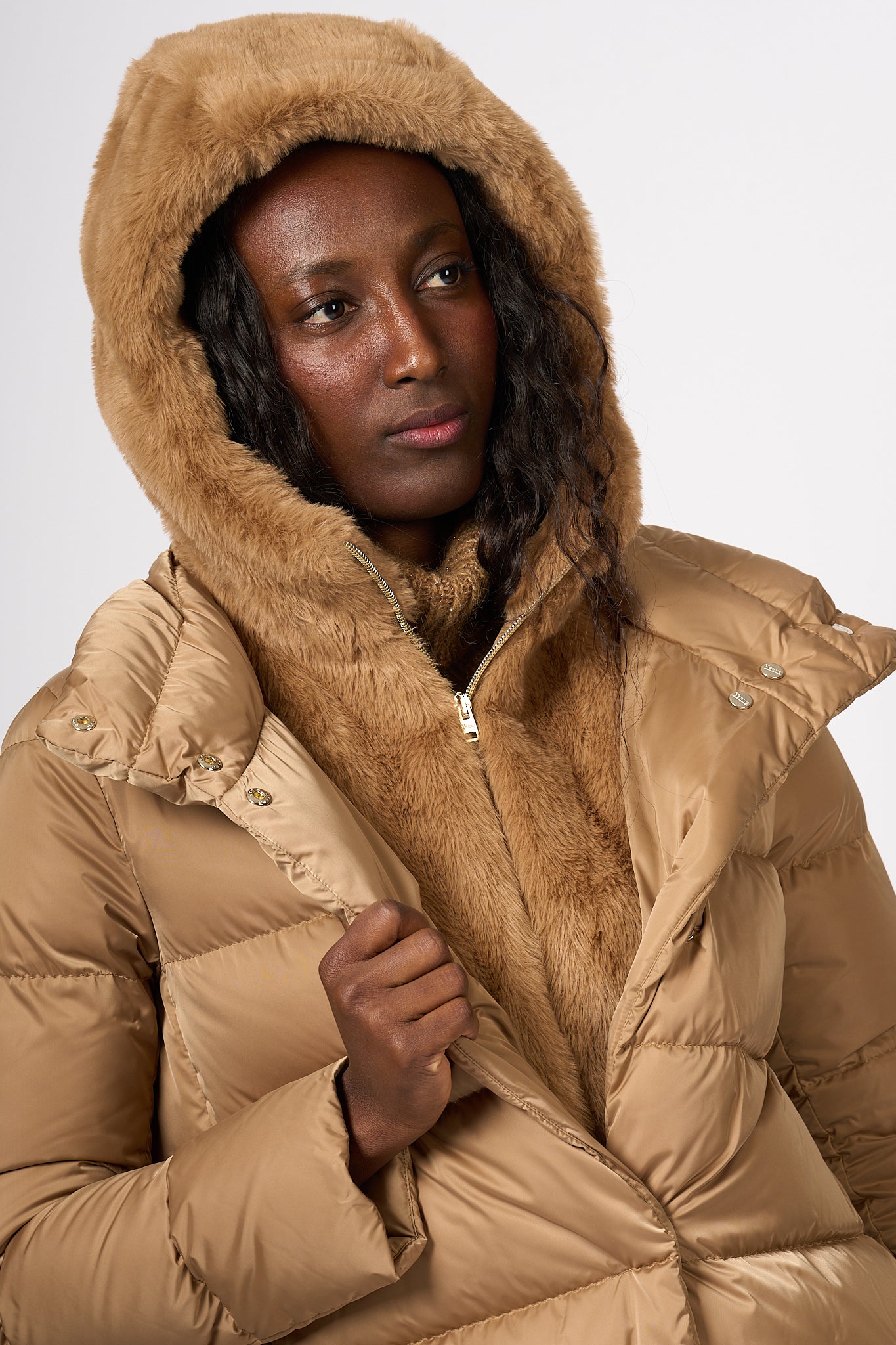 Herno A-shape Down Jacket Camel Women-7