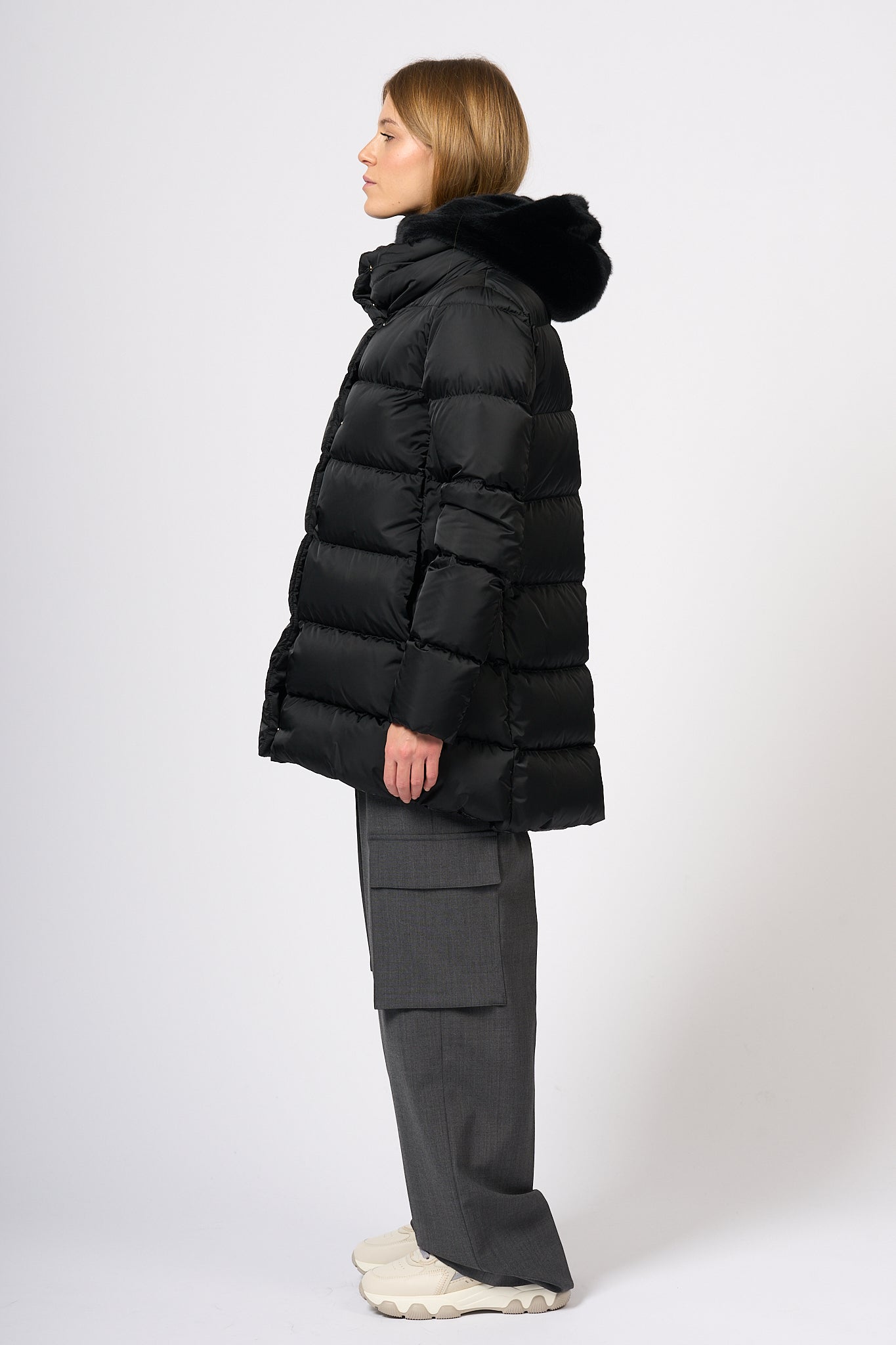 Herno A-shape Down Jacket Black Women-3